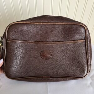 Dooney & Bourke Vintage Dark Brown Pebbled Leather Crossbody Camera Bag Purse